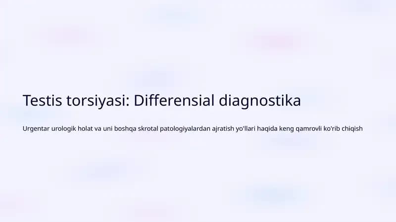 Testis torsiyasi: Differensial diagnostika
