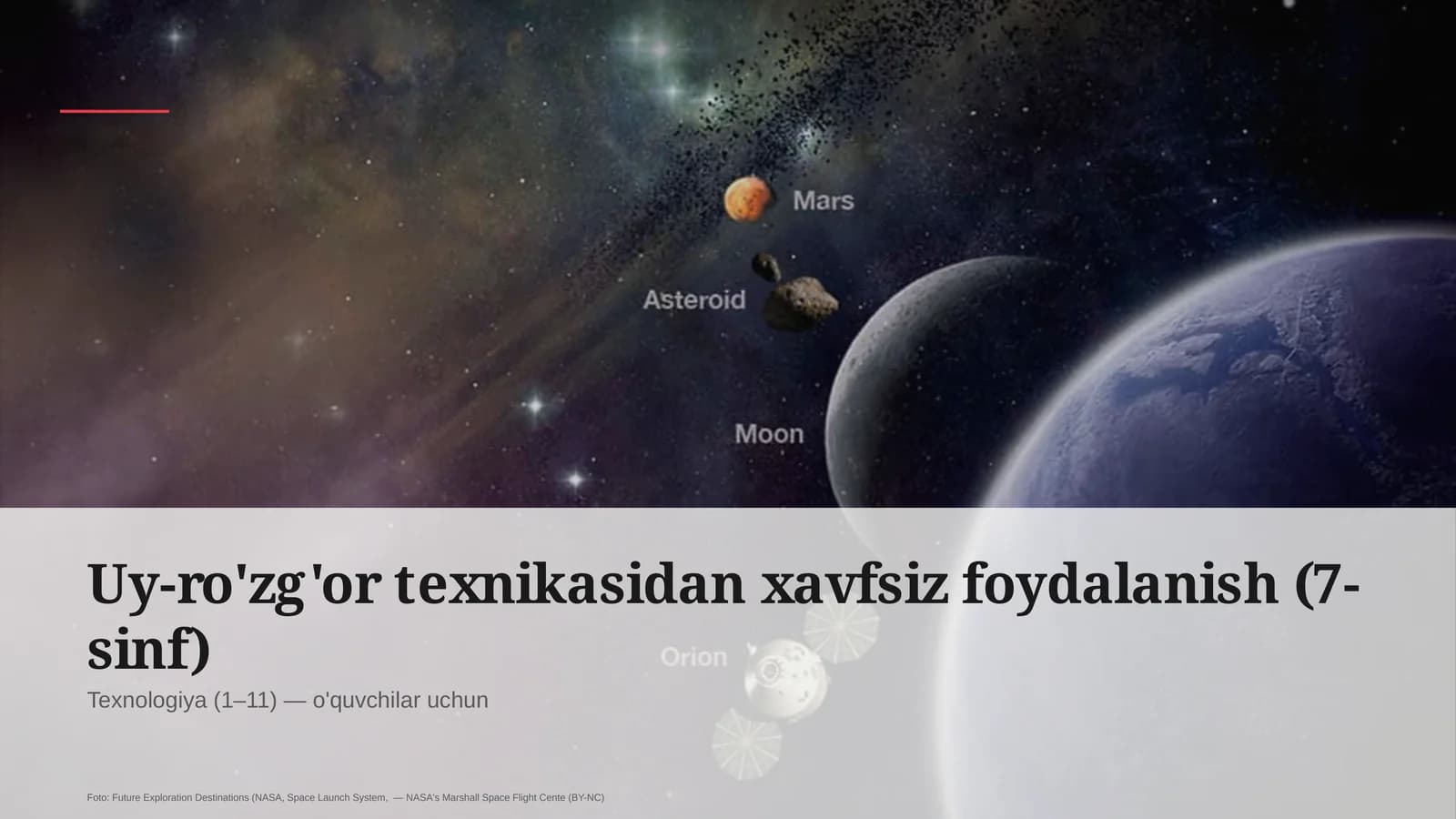 Uy-ro'zg'or texnikasidan xavfsiz foydalanish (7-sinf)