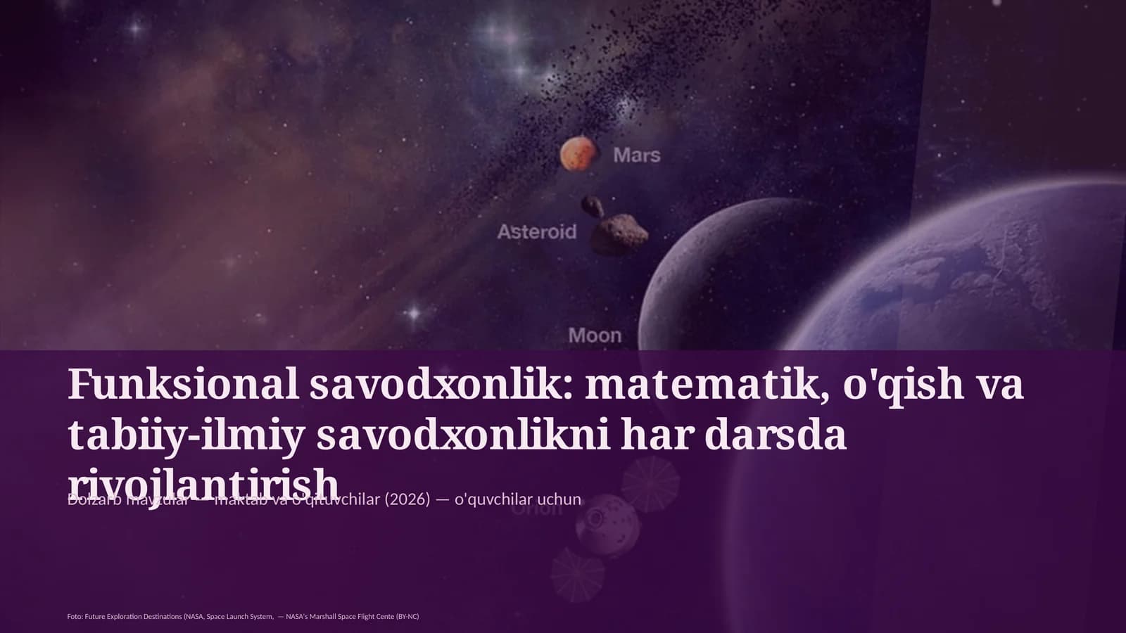 Funksional savodxonlik: matematik, o'qish va tabiiy-ilmiy savodxonlikni har darsda rivojlantirish