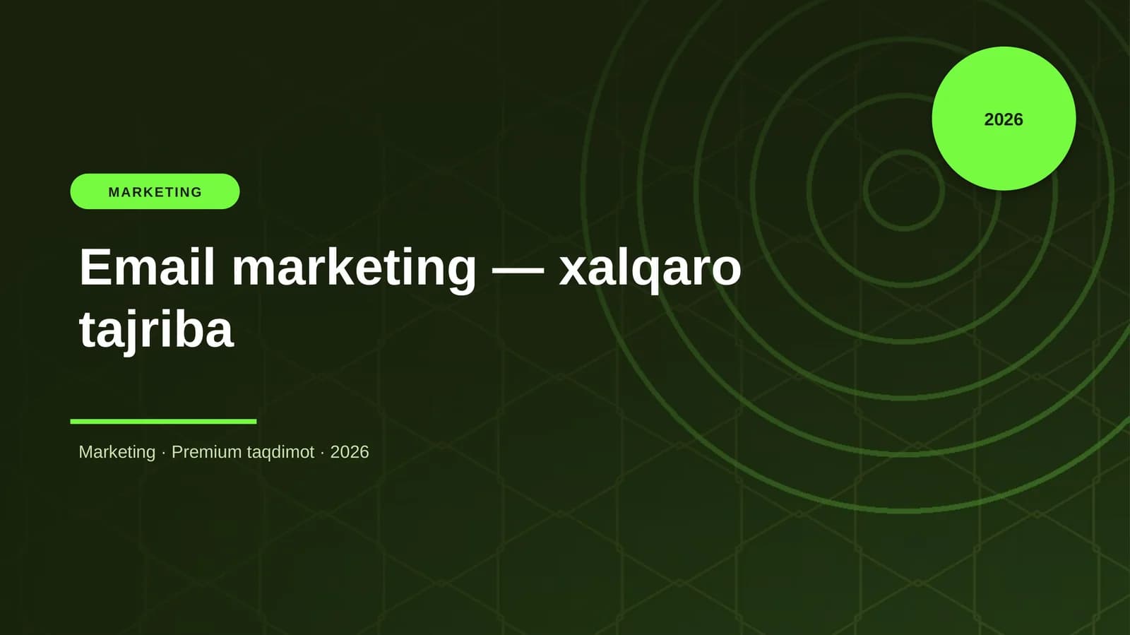 Email marketing — xalqaro tajriba