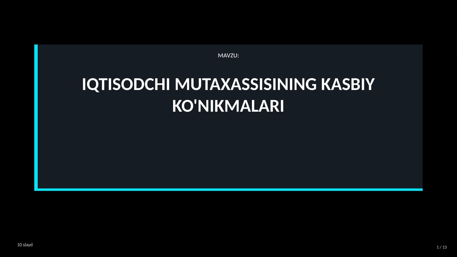 IQTISODCHI MUTAXASSISINING KASBIY KO'NIKMALARI AKKK