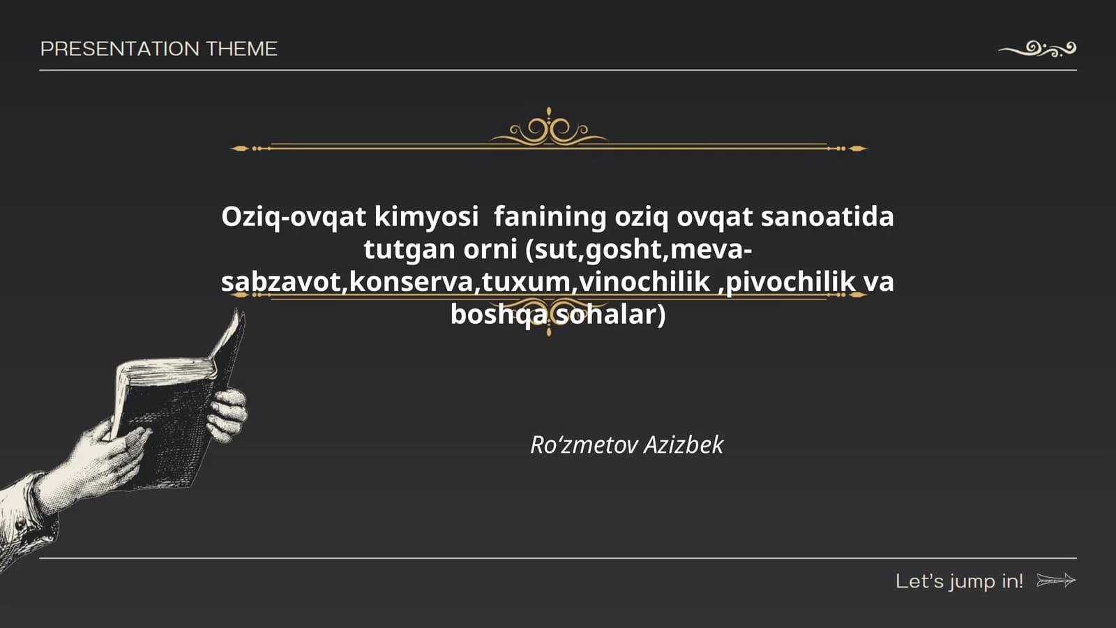 Oziq-ovqat kimyosi fanining oziq ovqat sanoatida tutgan orni (sut,gosht,meva-sabzavot,konserva,tuxum,vinochilik,pivochilik va boshqa sohalar)