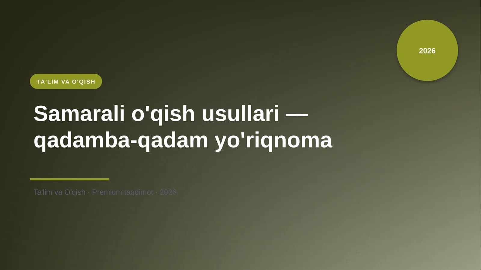 Samarali o'qish usullari — qadamba-qadam yo'riqnoma