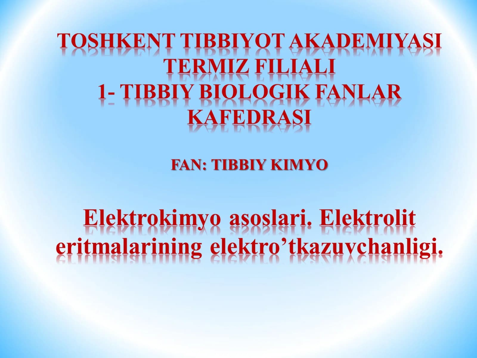 Odam organizmidagi biologik suyuqliklar