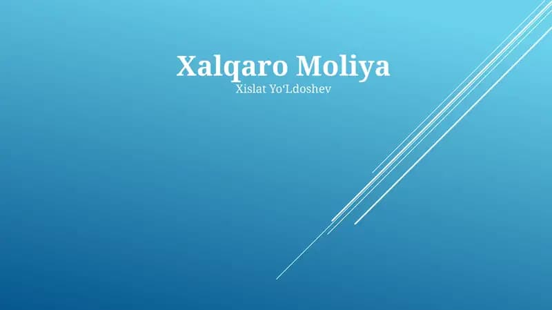 Xalqaro Moliya