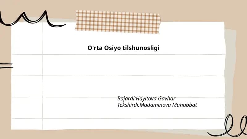 O'rta Osiyo tilshunosligi