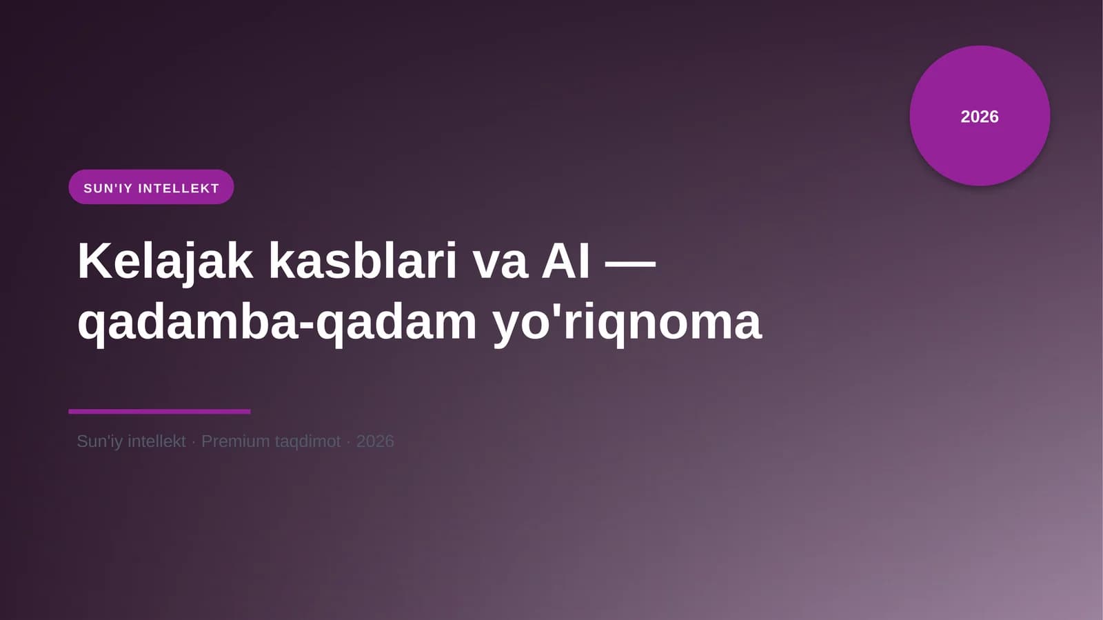 Kelajak kasblari va AI — qadamba-qadam yo'riqnoma