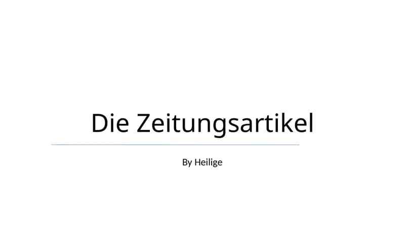 Die Zeitungsartikel