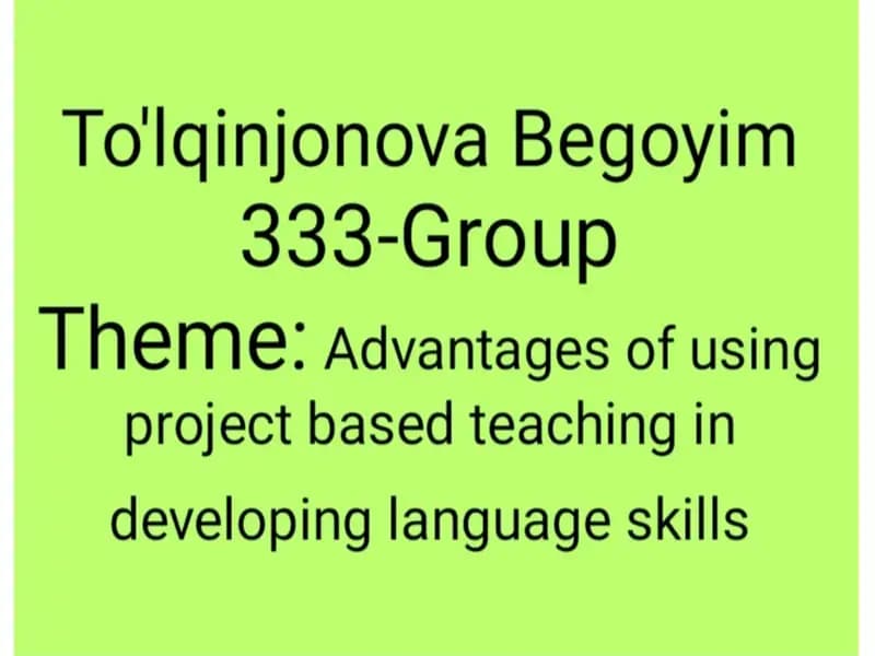 Advantages of using project-based teaching in developing language skills