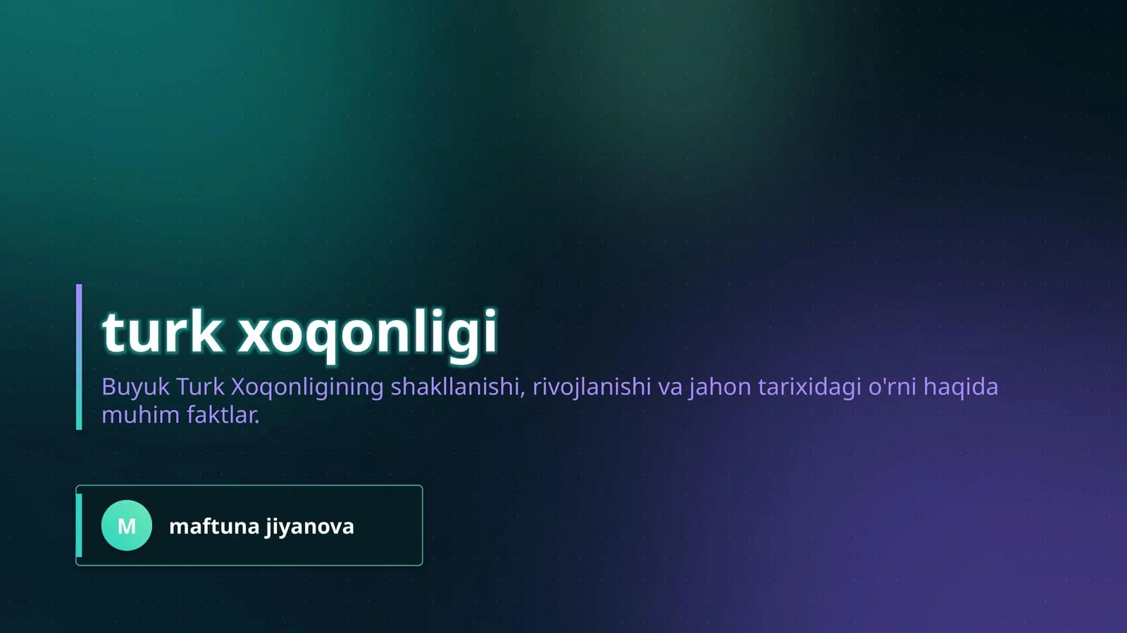 turk xoqonligi
