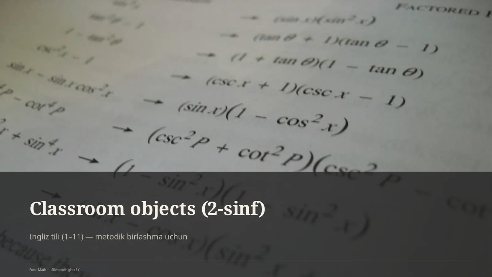 Classroom objects (2-sinf)