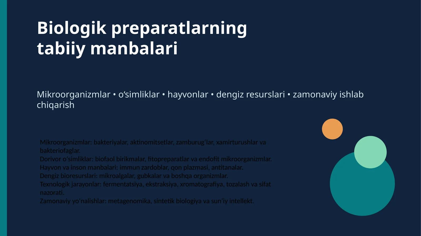 Biologik preparatlarning tabiiy manbalari