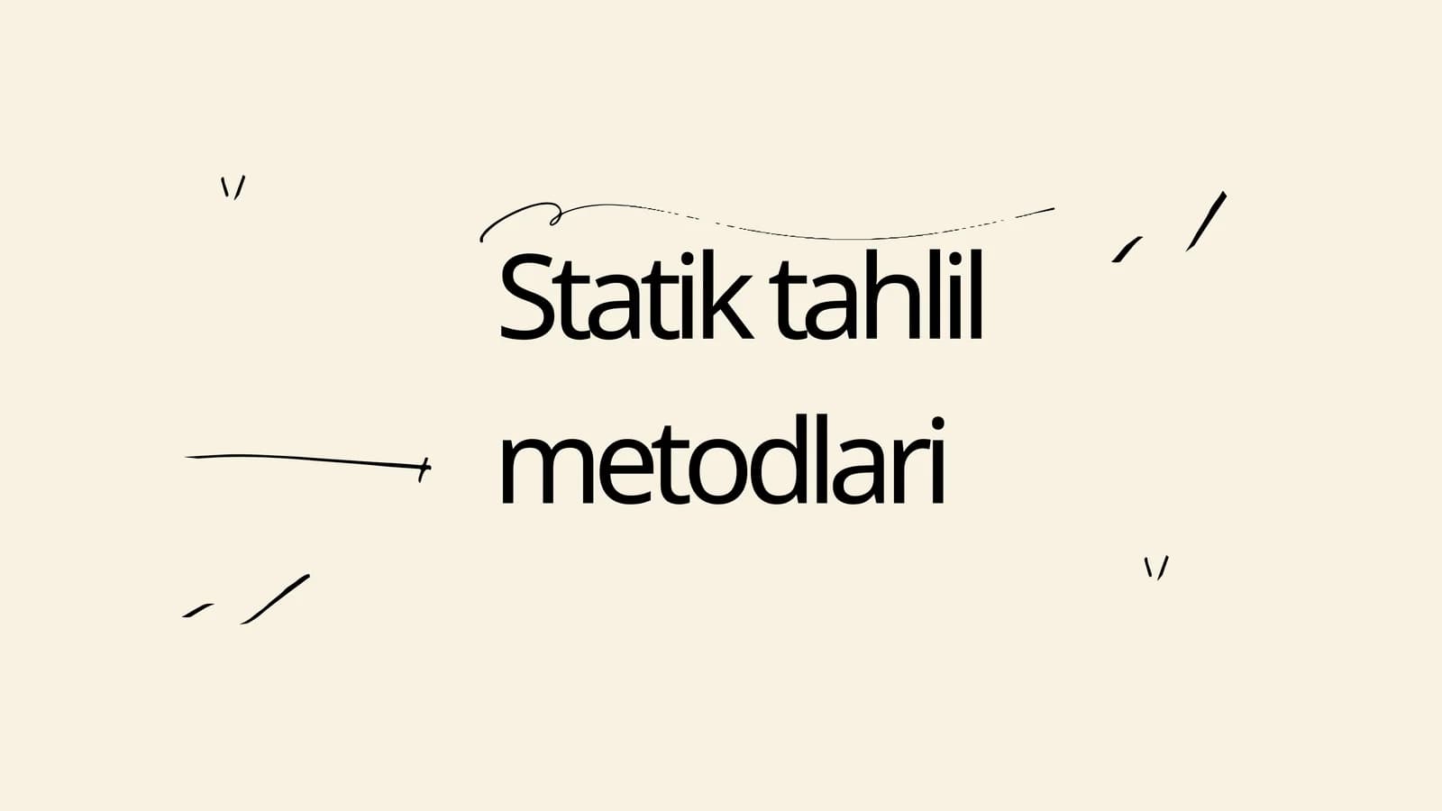 Statiktahlilmetodlari