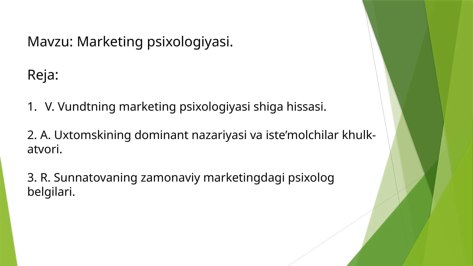 Marketing                       psixologiyasi