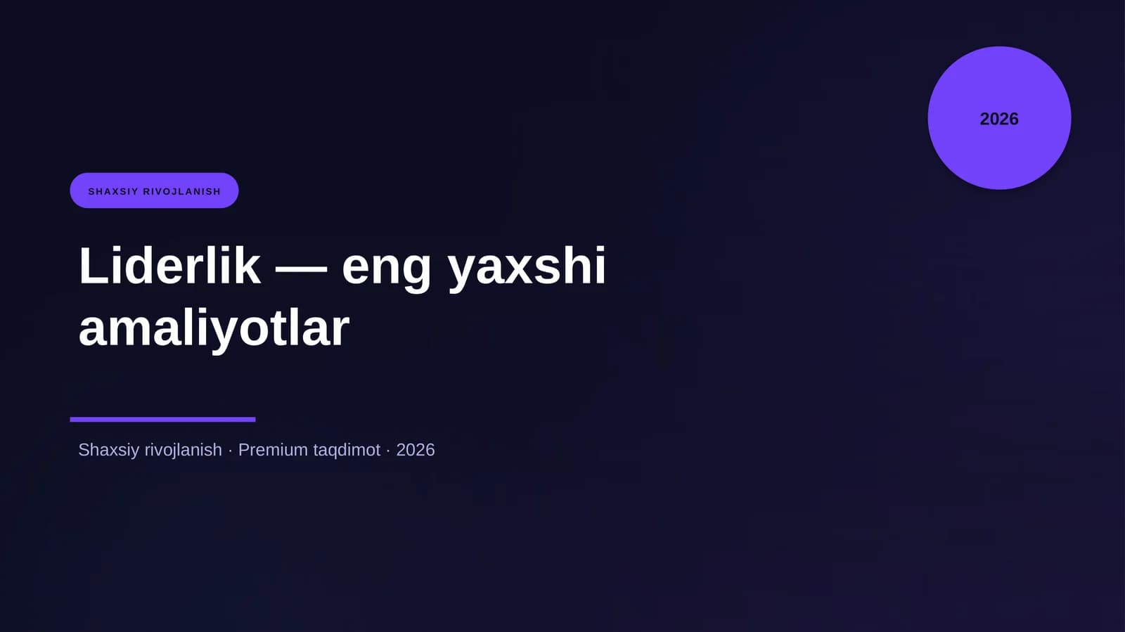 Liderlik — eng yaxshi amaliyotlar