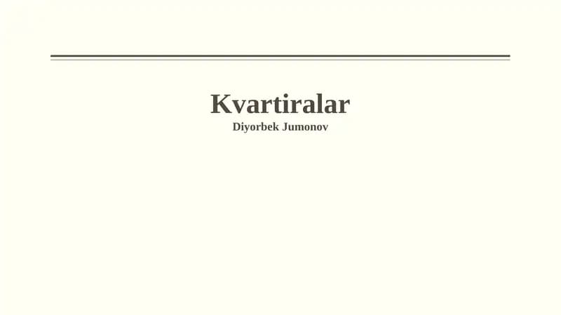 Kvartiralar