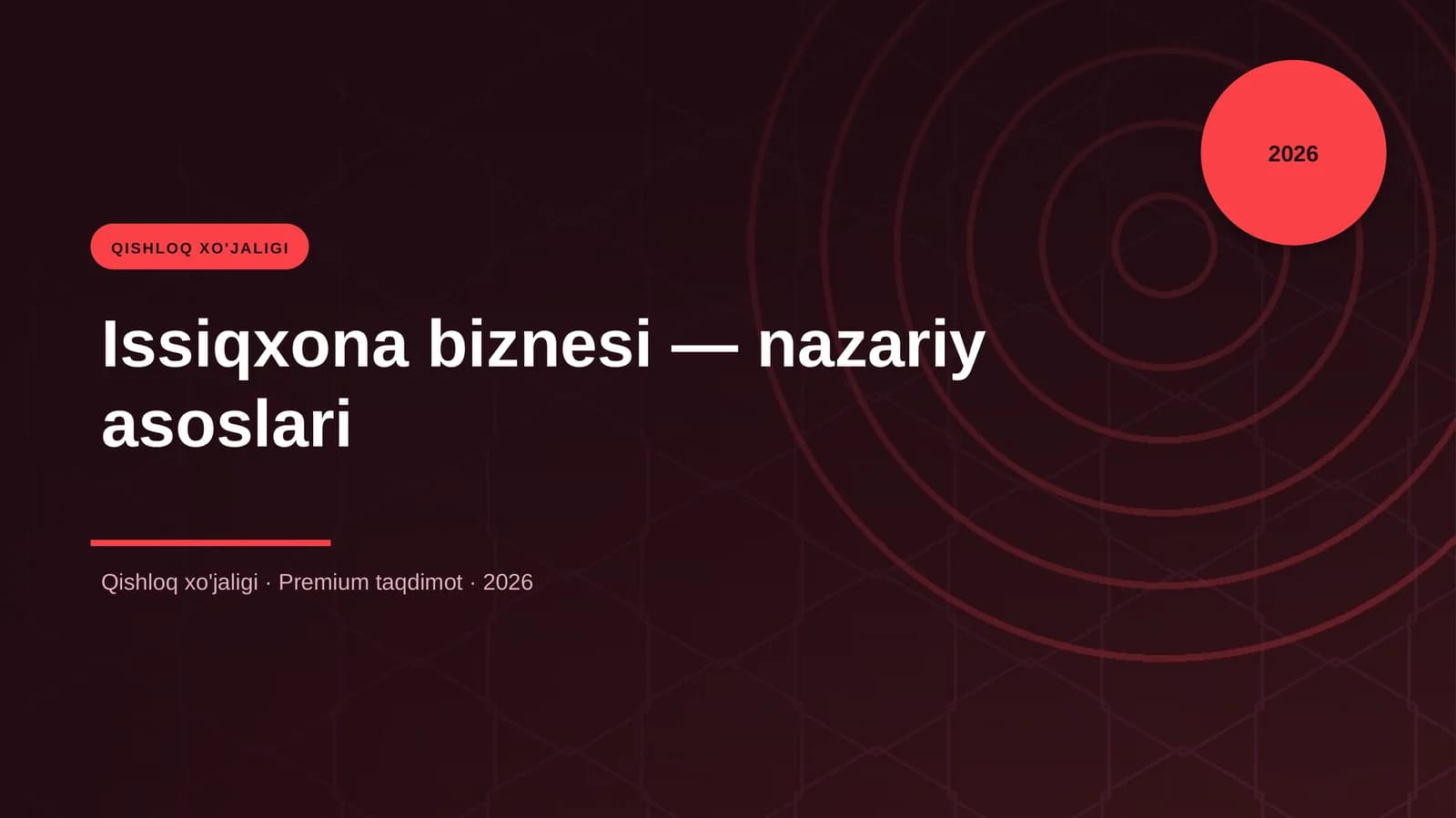 Issiqxona biznesi — nazariy asoslari