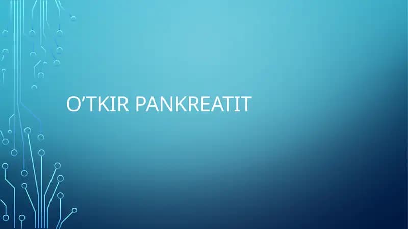 O’tkir pankreatit