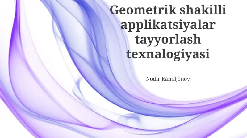 Geometrik shakilli applikatsiyalar tayyorlash texnalogiyasi