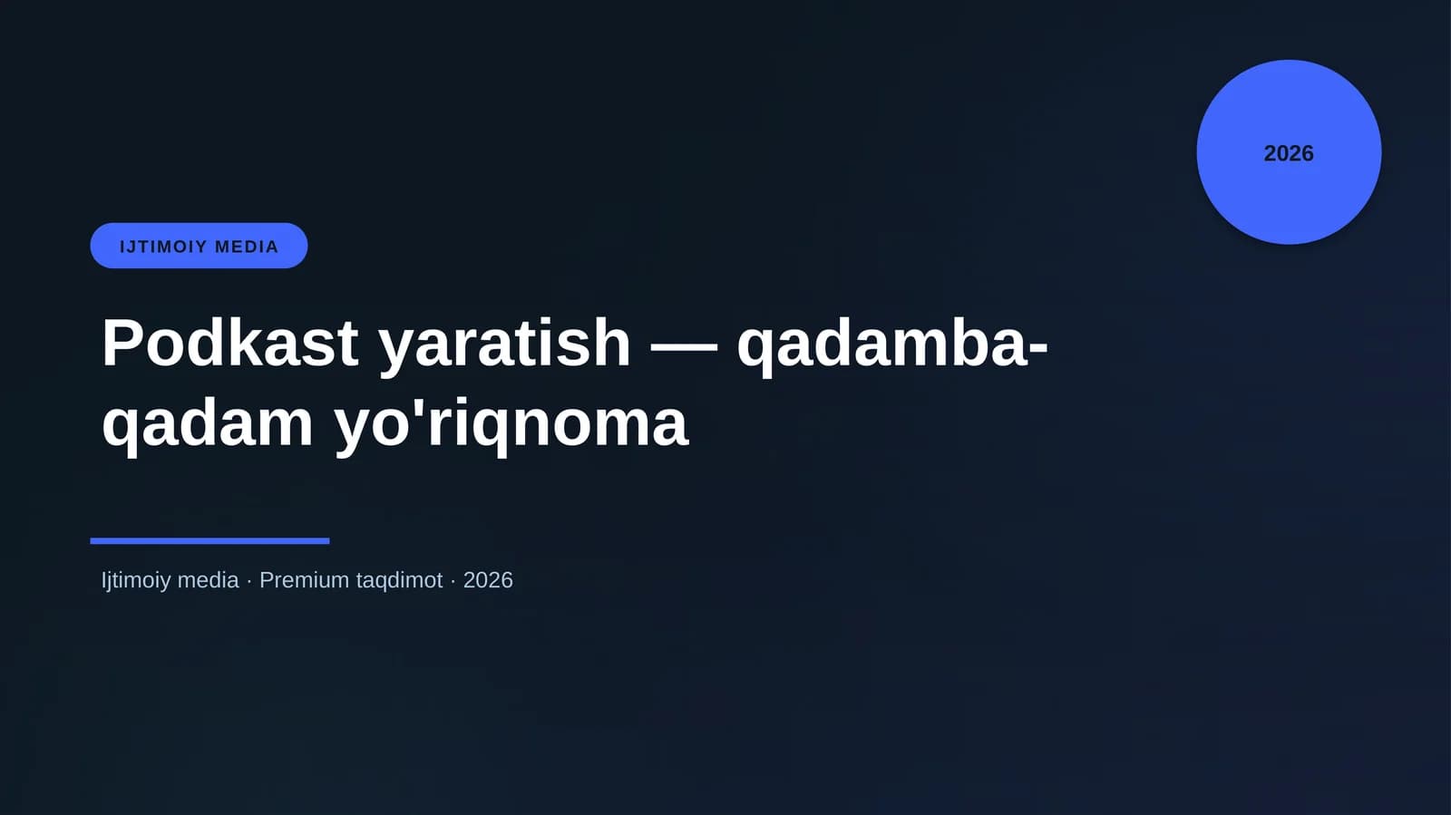 Podkast yaratish — qadamba-qadam yo'riqnoma