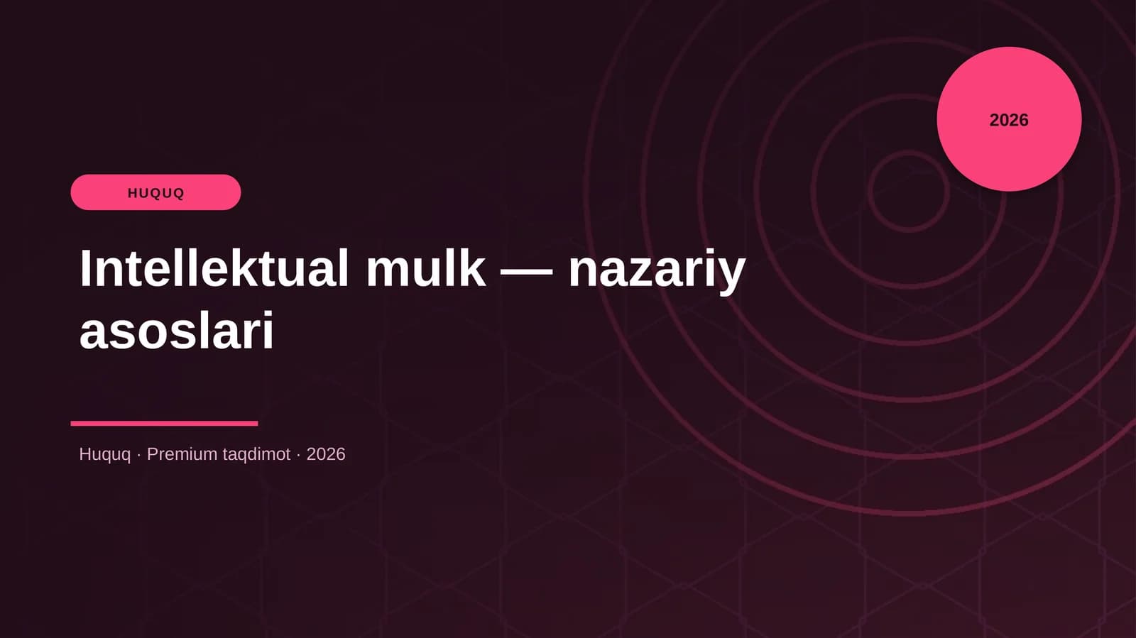 Intellektual mulk — nazariy asoslari