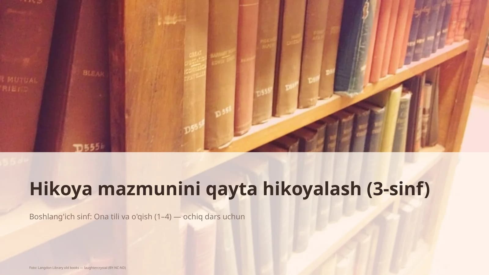 Hikoya mazmunini qayta hikoyalash (3-sinf)