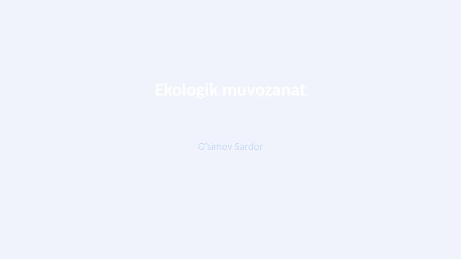Ekologik muvozanat