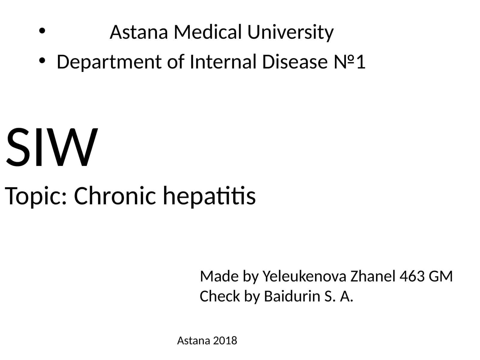 Chronic Hepatitis