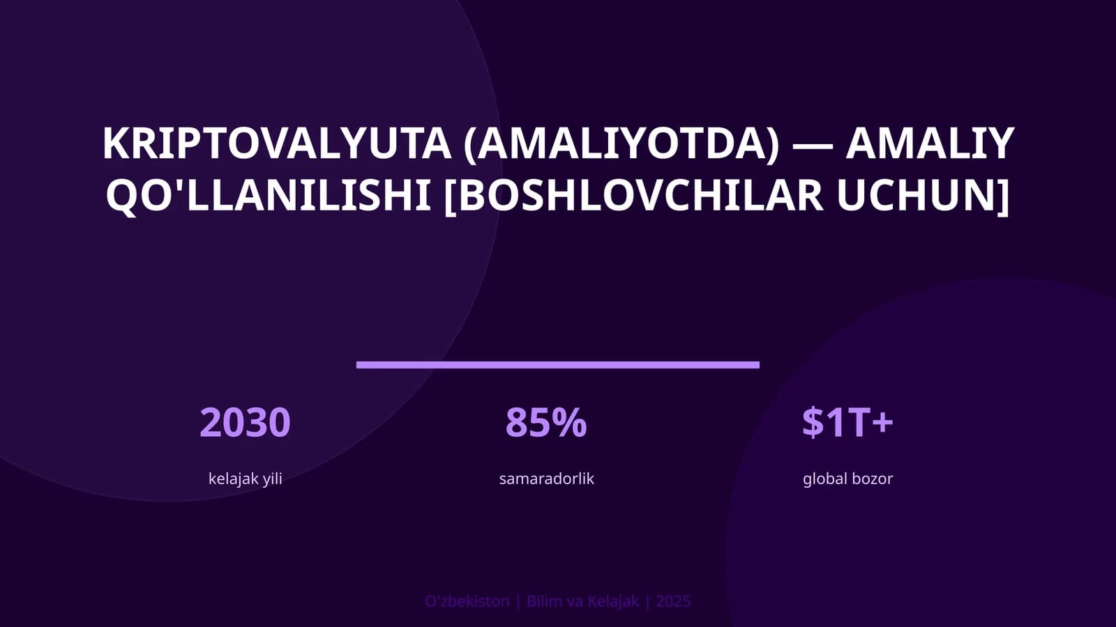 KRIPTOVALYUTA (AMALIYOTDA) — AMALIY QO'LLANILISHI [BOSHLOVCHILAR UCHUN]
