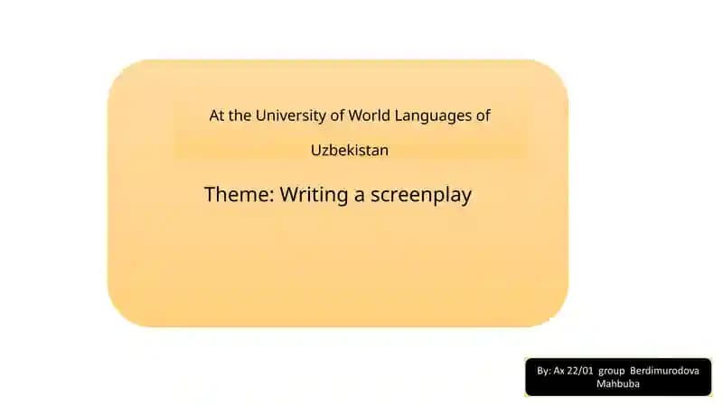Writing a Screenplay: A Practical Guide