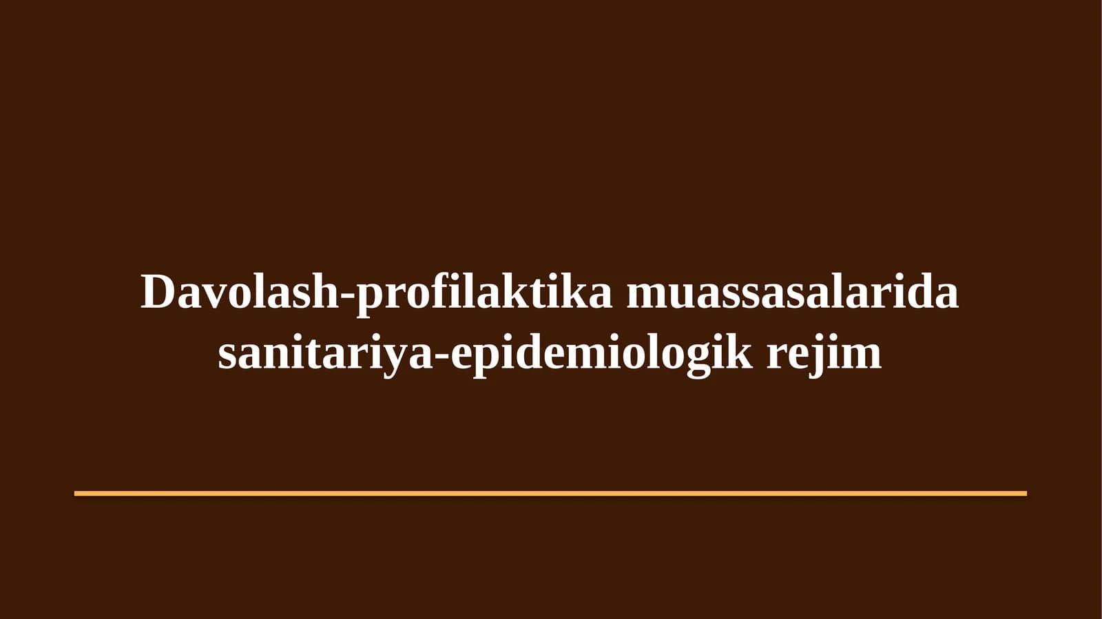 Gigiyena. Tibbiy ekologiya · Amaliy mashg'ulot № 31