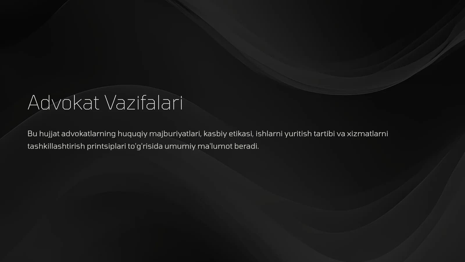 Advokat Vazifalari