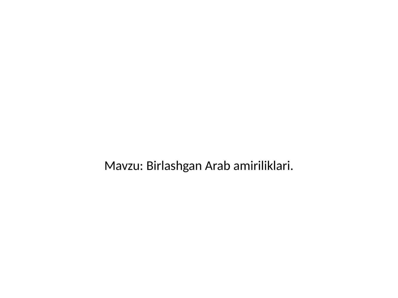Birlashgan Arab amiriliklari.