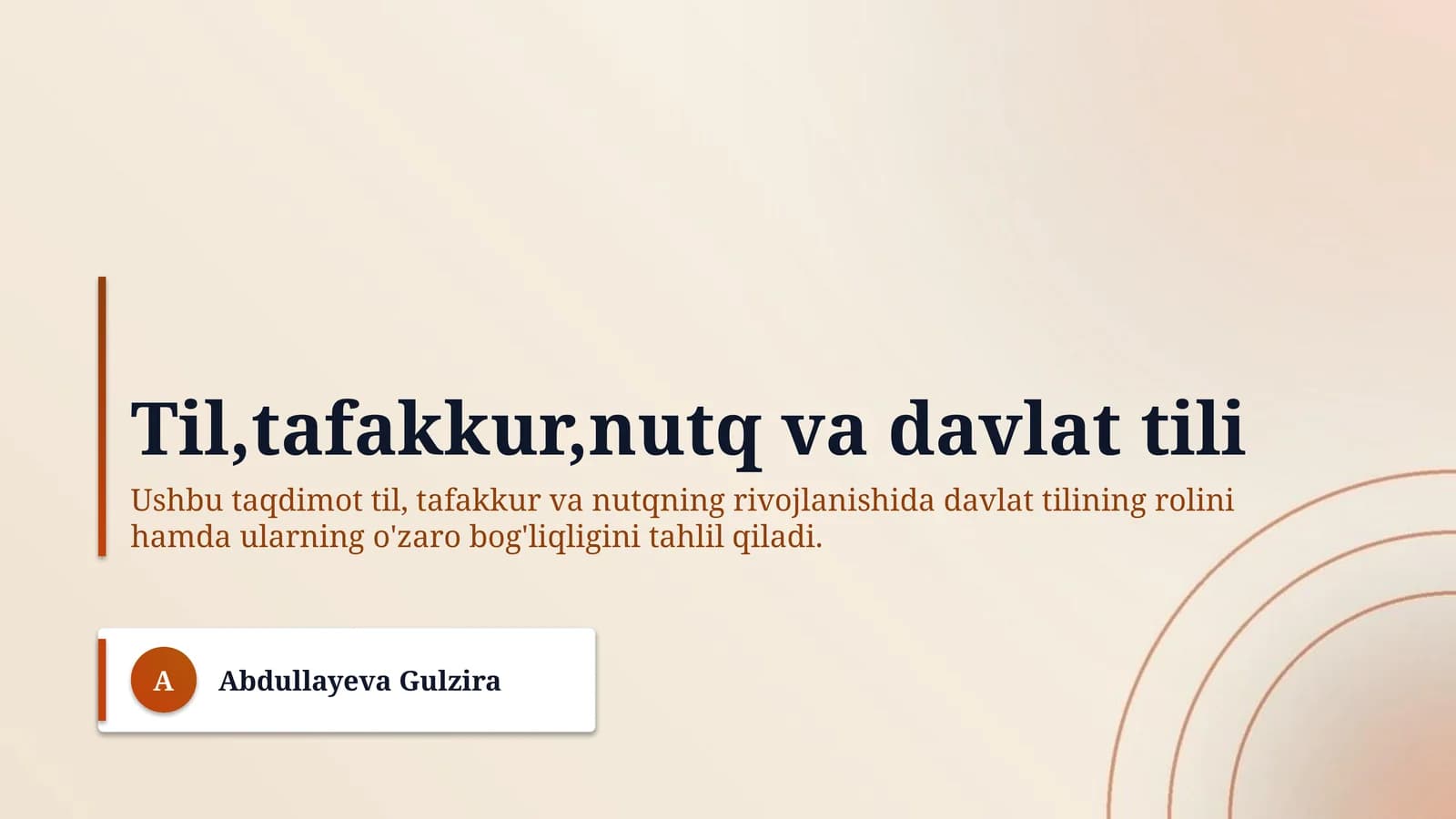 Til,tafakkur,nutq va davlat tili