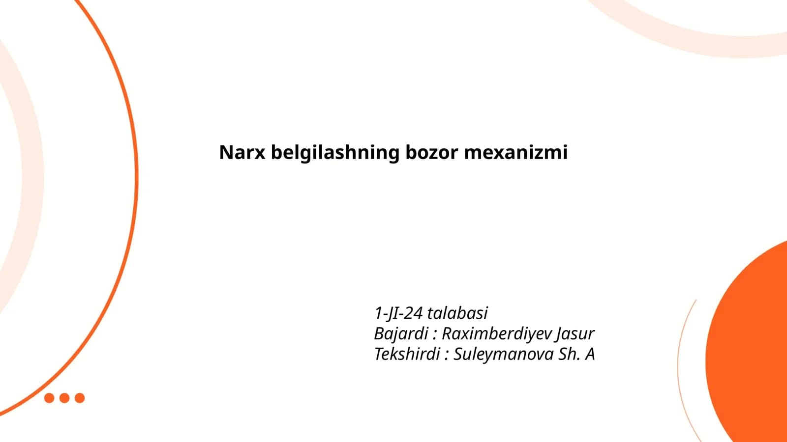 Narx belgilashning bozor mexanizmi