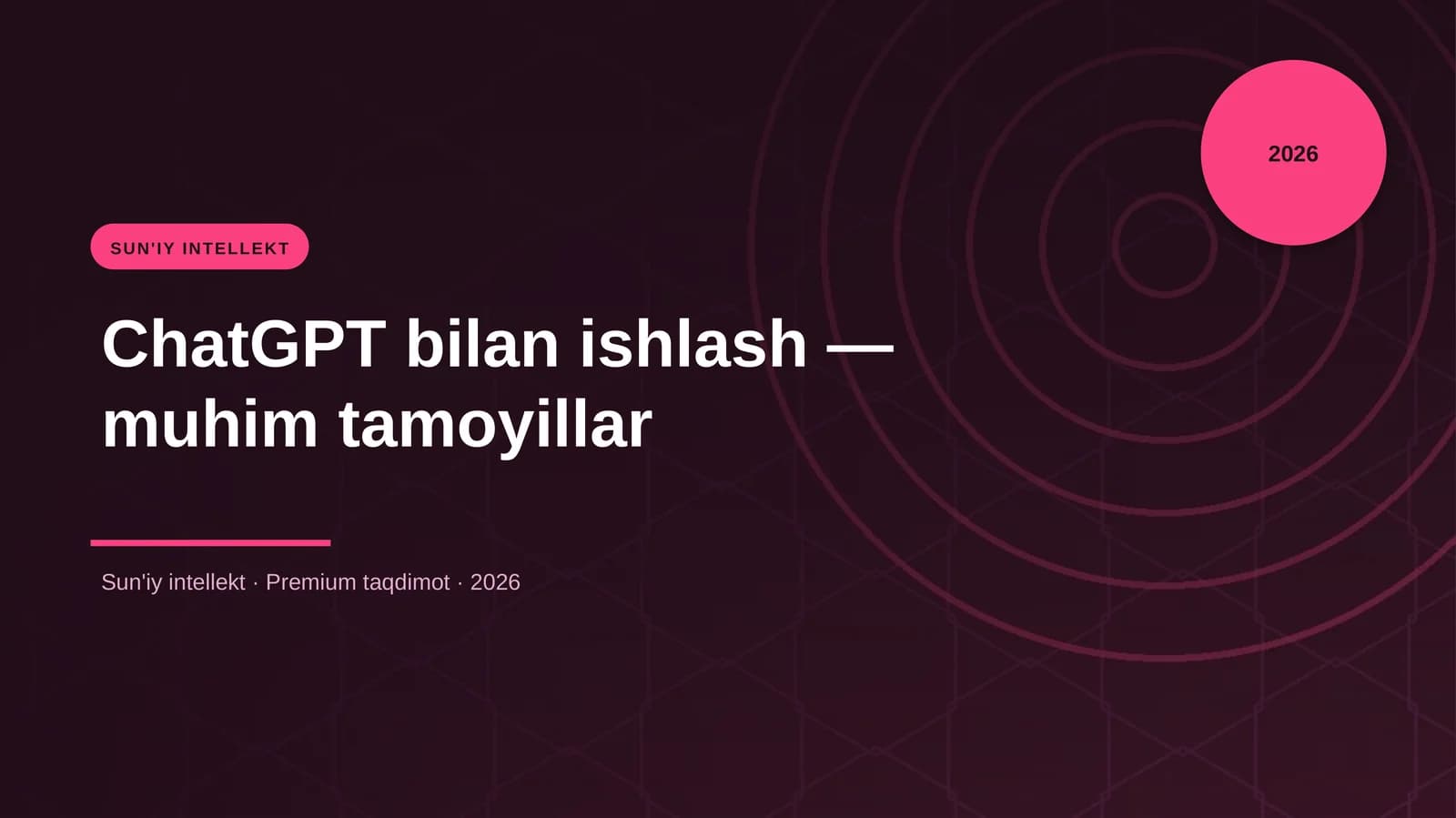 ChatGPT bilan ishlash — muhim tamoyillar