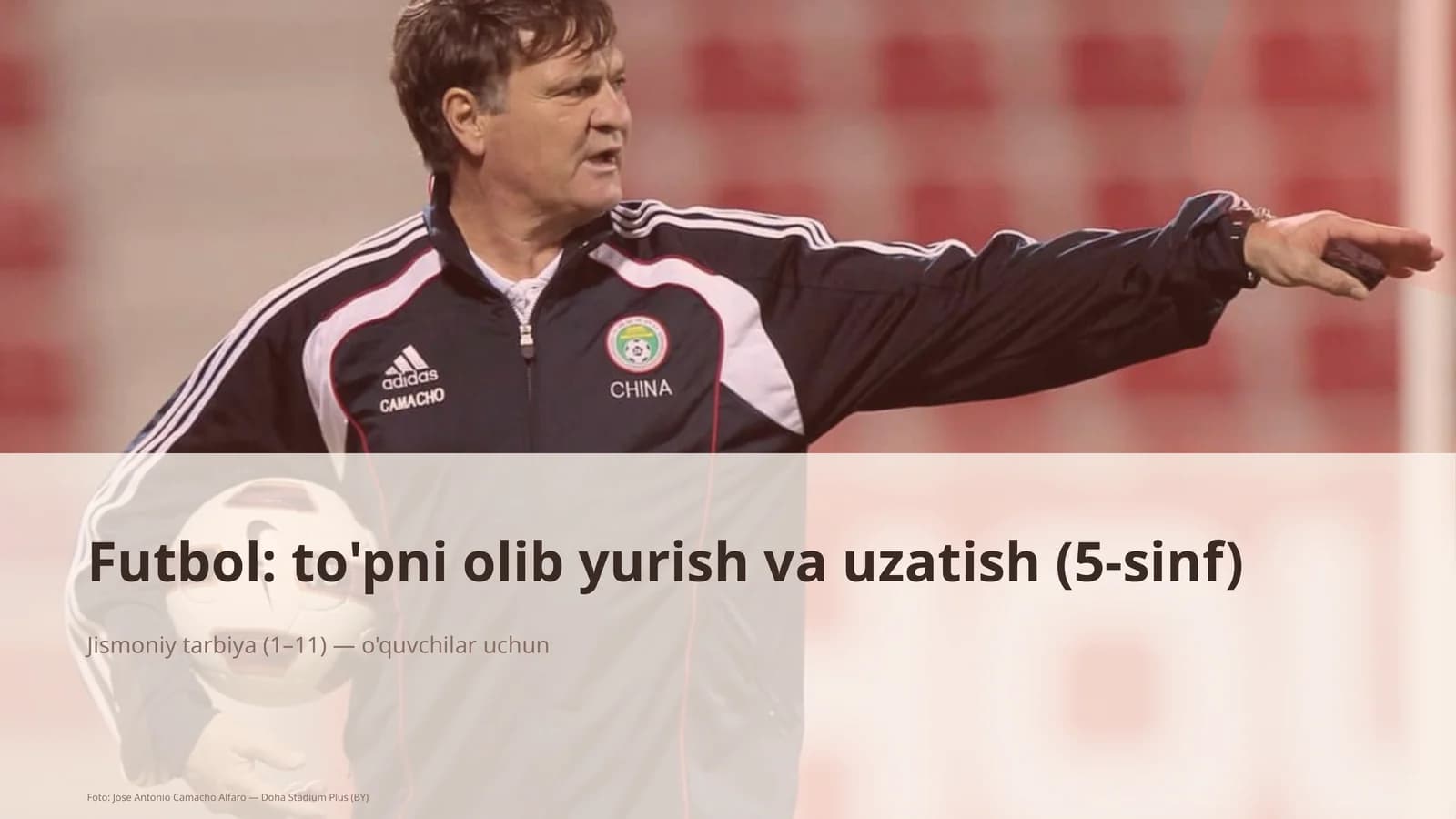 Futbol: to'pni olib yurish va uzatish (5-sinf)
