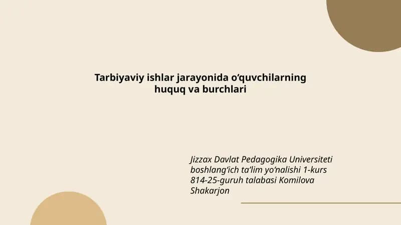 Jizzax Davlat Pedagogika Universiteti boshlang‘ich taʼlim
