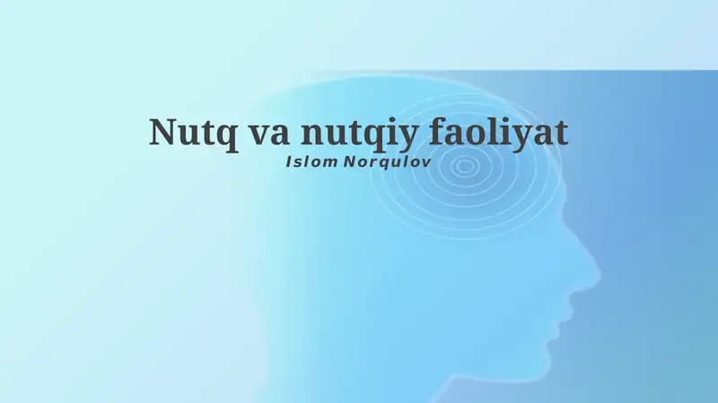 Nutq terapiyasi