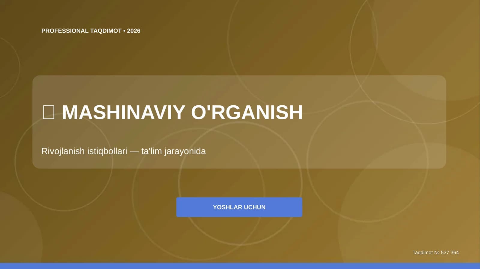 Mashinaviy o'rganish: rivojlanish istiqbollari (ta'lim jarayonida)