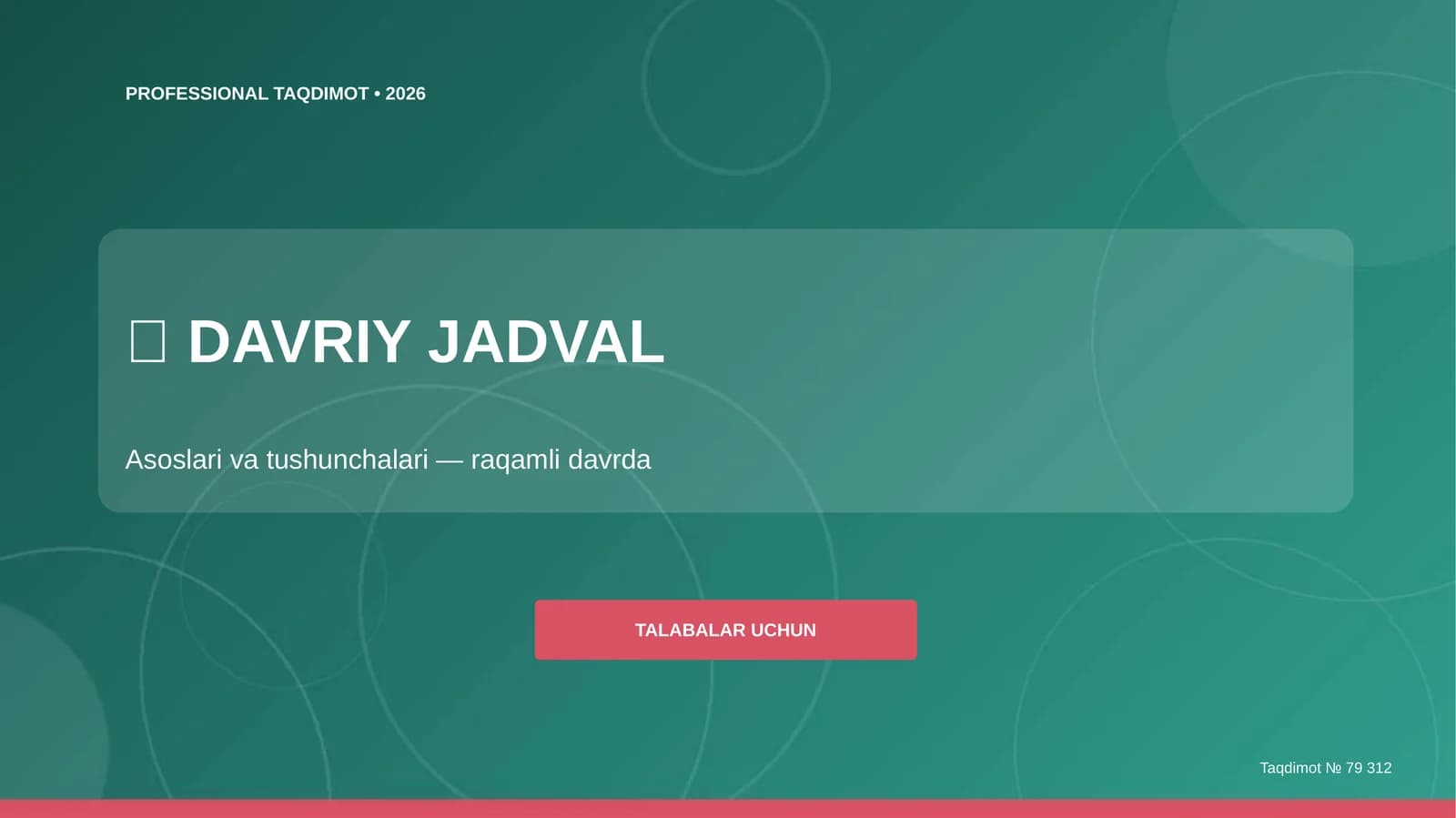 Davriy jadval: asoslari va tushunchalari (raqamli davrda) [talabalar uchun]