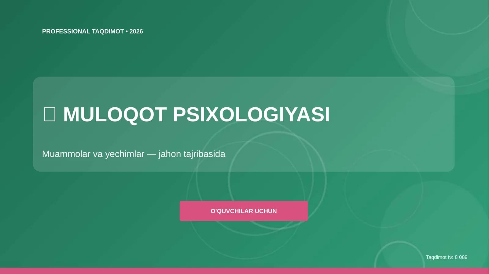 MULOQOT PSIXOLOGIYASI