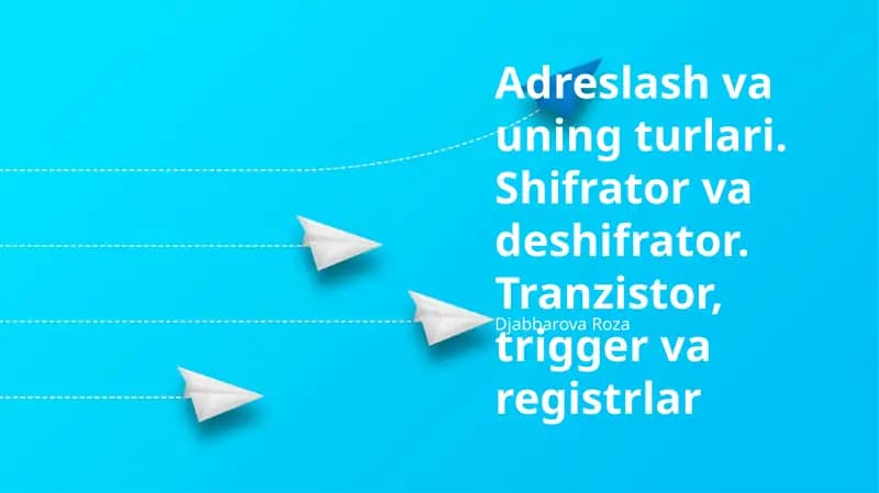 Tranzistor, trigger va registrlar