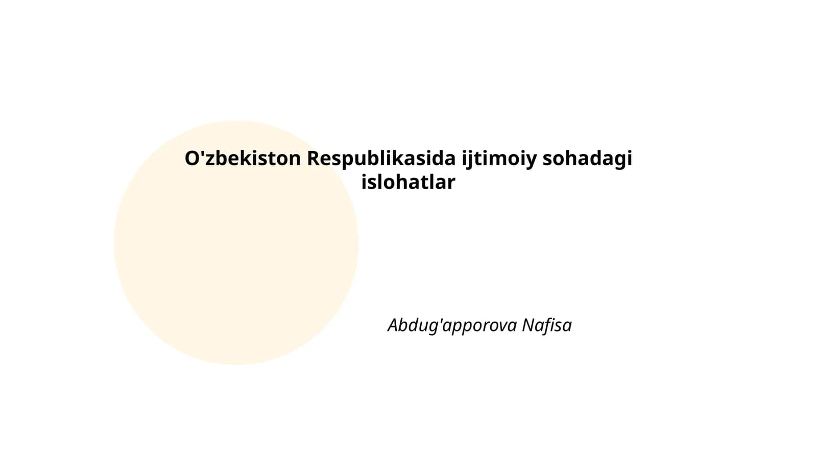 Ta'lim tizimida islohotlar