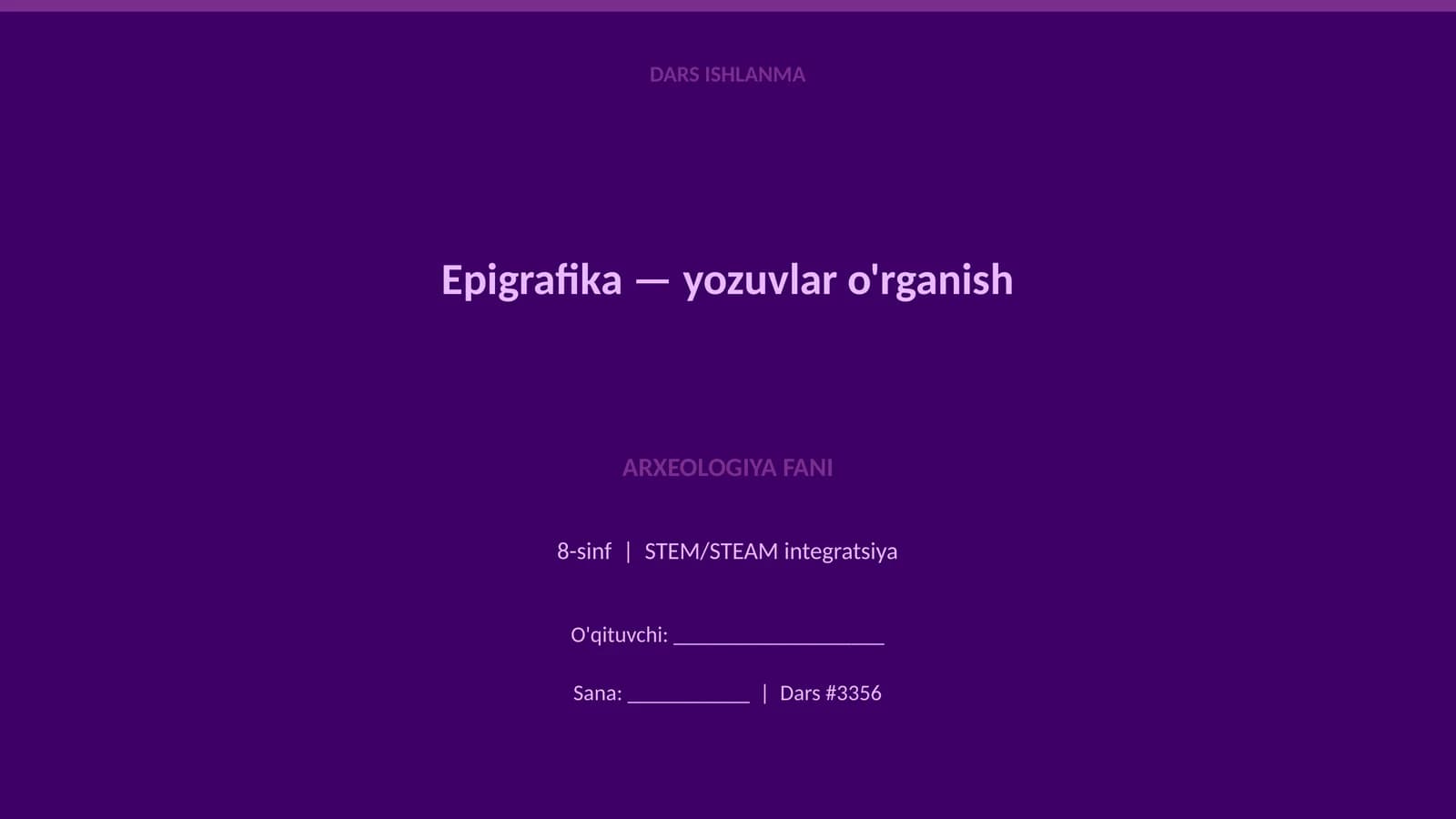 Epigrafika — yozuvlar o'rganish