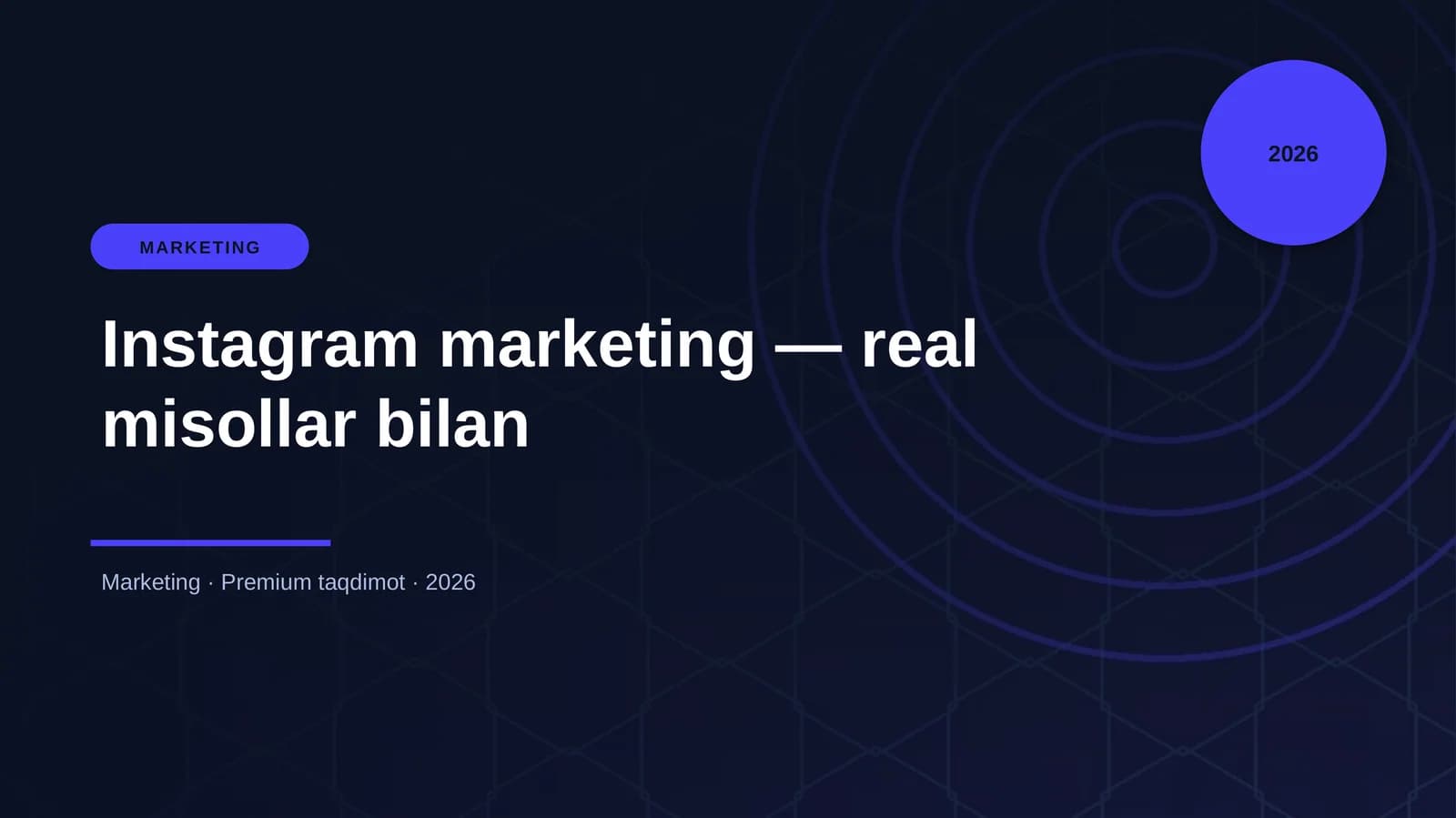 Instagram marketing — real misollar bilan