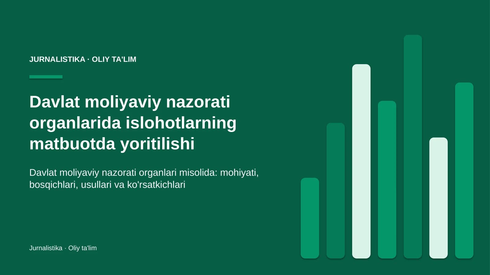 Davlat moliyaviy nazorati organlarida islohotlarning matbuotda yoritilishi