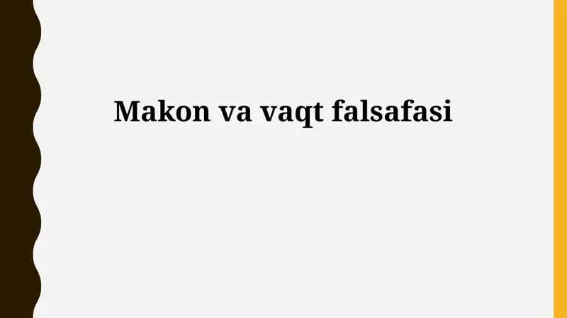 Fazo va vaqt falsafasi