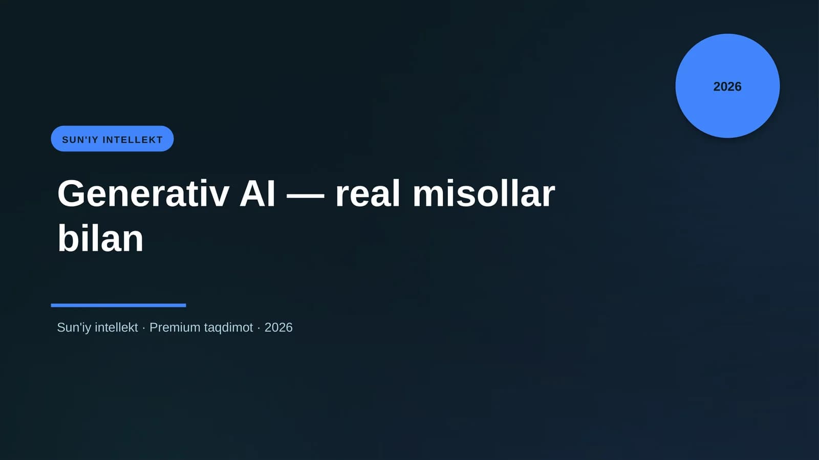 Generativ AI — real misollar bilan