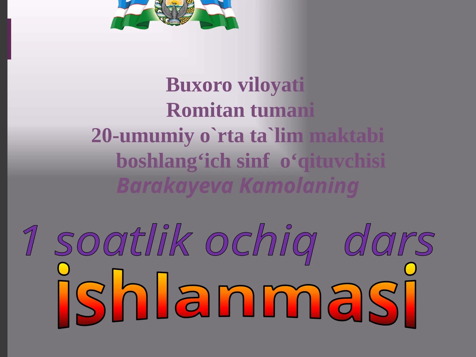 Umumiy o`rta ta`lim maktabi boshlang`ich sinfo`qituvchisi